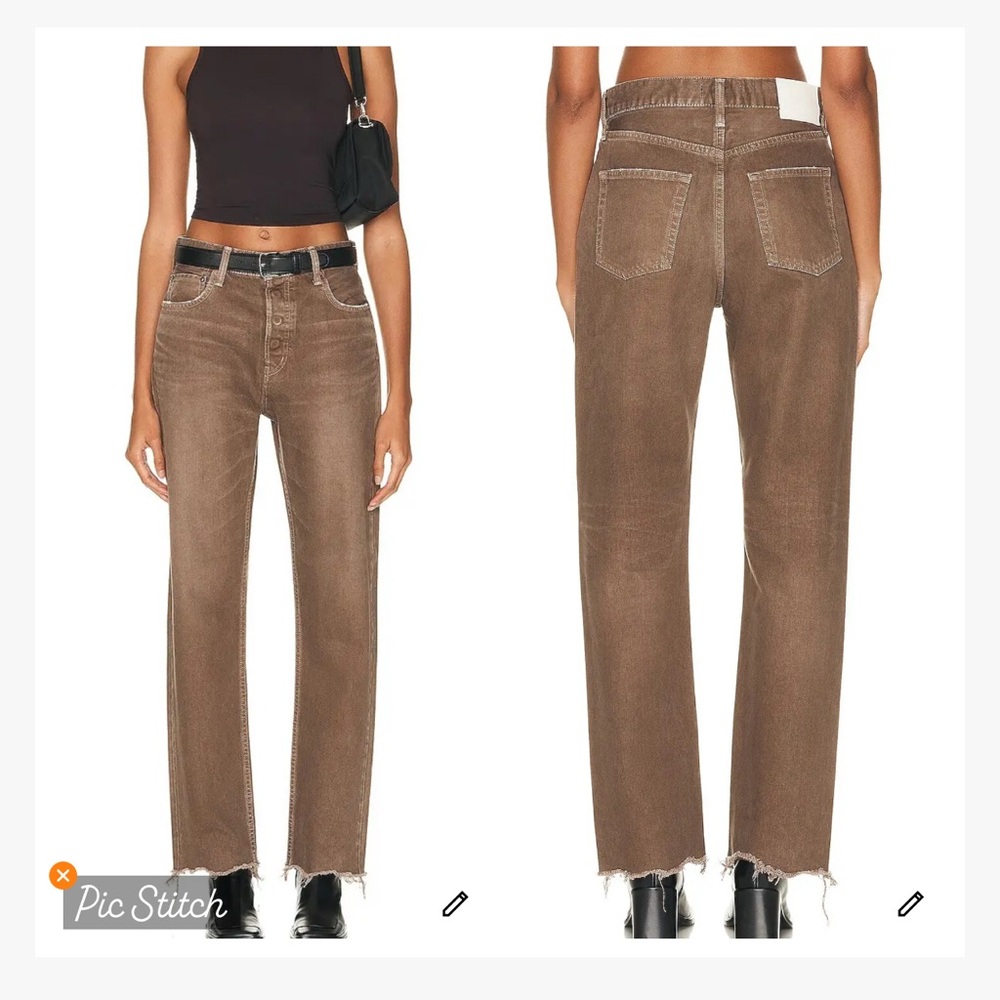 Moussy Vintage Emery Wide Straight Brown Jeans
